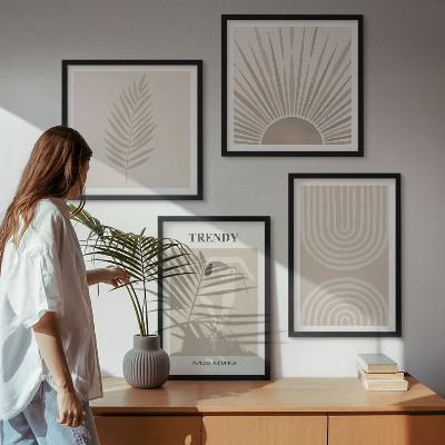 Galleria a parete Poster astratti in stile boho pastello