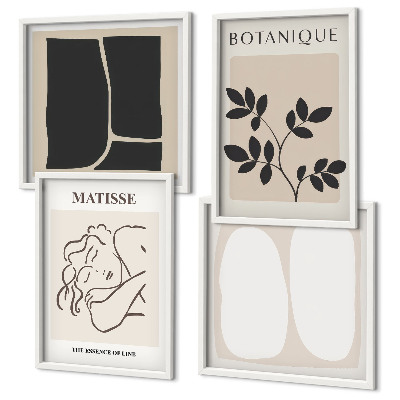 Composizione di 4 quadri I dipinti di piante eleganti di Matisse