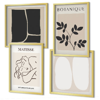 Composizione di 4 quadri I dipinti di piante eleganti di Matisse