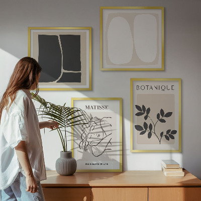 Composizione di 4 quadri I dipinti di piante eleganti di Matisse