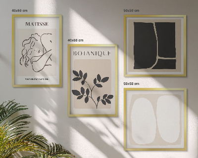 Composizione di 4 quadri I dipinti di piante eleganti di Matisse