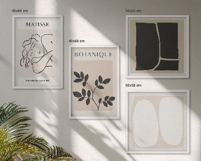 Composizione di 4 quadri I dipinti di piante eleganti di Matisse