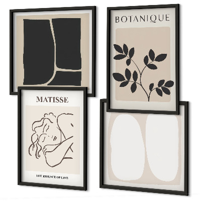 Composizione di 4 quadri I dipinti di piante eleganti di Matisse