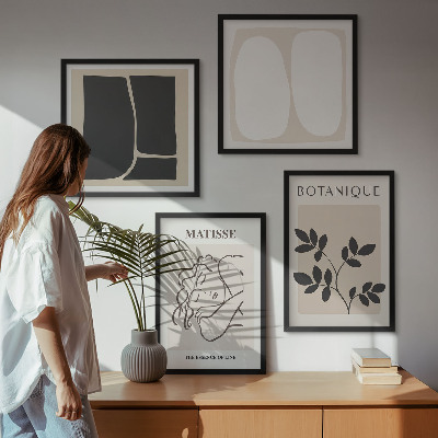 Composizione di 4 quadri I dipinti di piante eleganti di Matisse