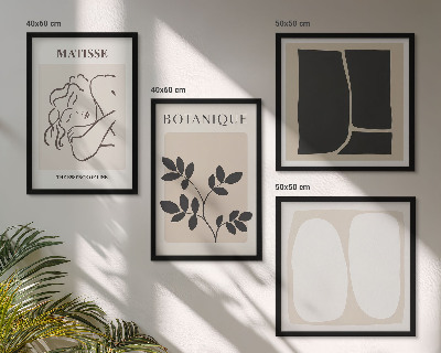 Composizione di 4 quadri I dipinti di piante eleganti di Matisse
