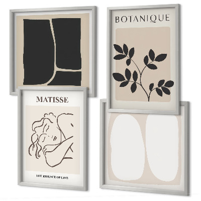 Composizione di 4 quadri I dipinti di piante eleganti di Matisse