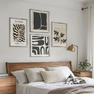 Poster con piante in stile minimalista con cornice polittico
