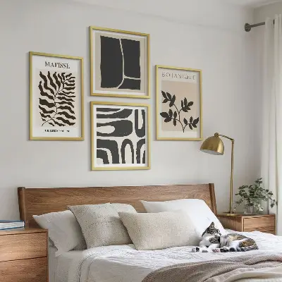Poster con piante in stile minimalista con cornice polittico