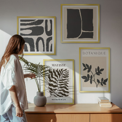 Polittico con cornice Poster minimalisti di piante