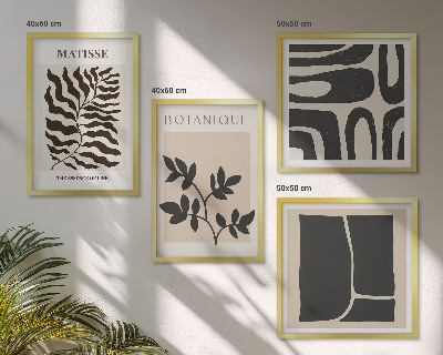 Polittico con cornice Poster minimalisti di piante