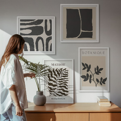 Polittico con cornice Poster minimalisti di piante