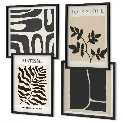 Poster con piante in stile minimalista con cornice polittico