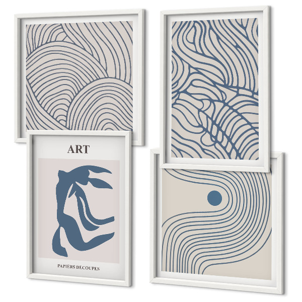 Galleria a parete Linee blu astratte