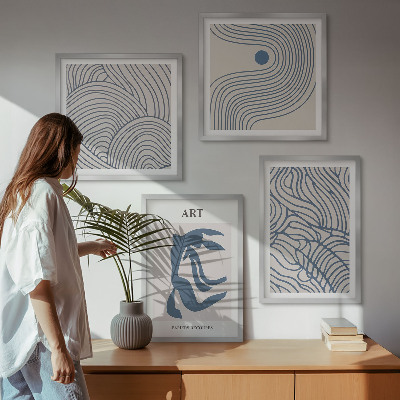 Galleria a parete Linee blu astratte