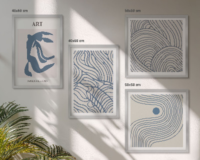 Galleria a parete Linee blu astratte