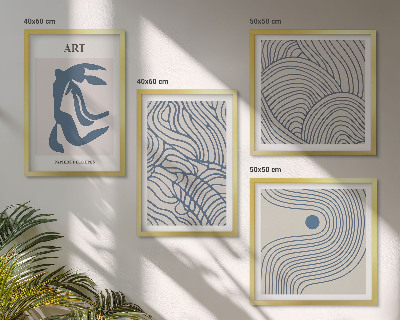 Galleria a parete Linee blu astratte