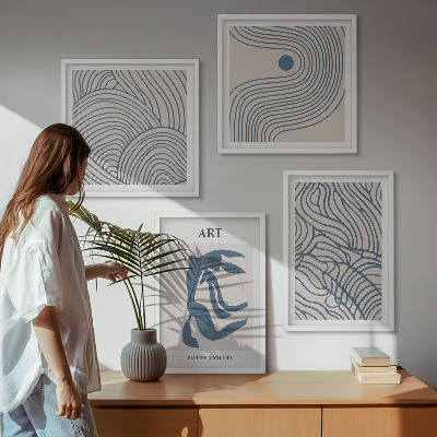 Galleria a parete Linee blu astratte