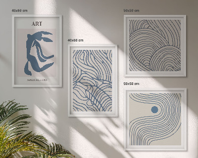 Galleria a parete Linee blu astratte