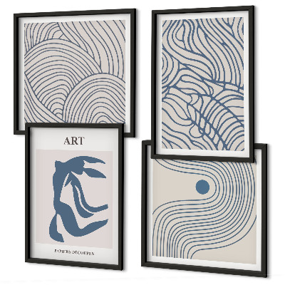 Galleria a parete Linee blu astratte