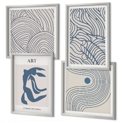 Galleria a parete Linee blu astratte