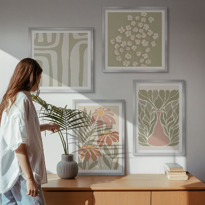 Galleria a parete stile boho minimalista floreale