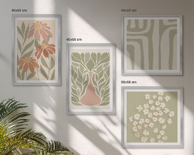 Galleria a parete stile boho minimalista floreale