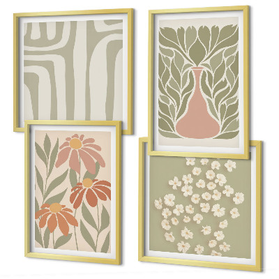 Galleria a parete stile boho minimalista floreale