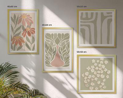 Galleria a parete stile boho minimalista floreale