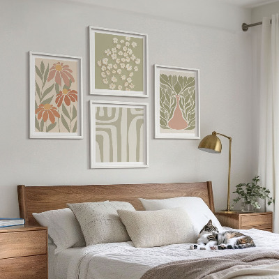 Galleria a parete stile boho minimalista floreale