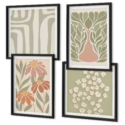 Galleria a parete stile boho minimalista floreale