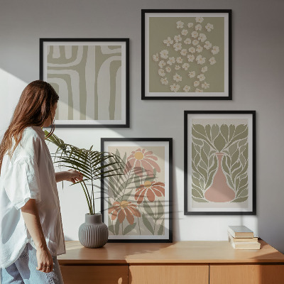 Galleria a parete stile boho minimalista floreale