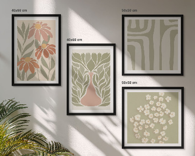 Galleria a parete stile boho minimalista floreale