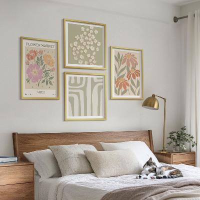 Polittico con cornice Motivi botanici Parigi Minimalismo