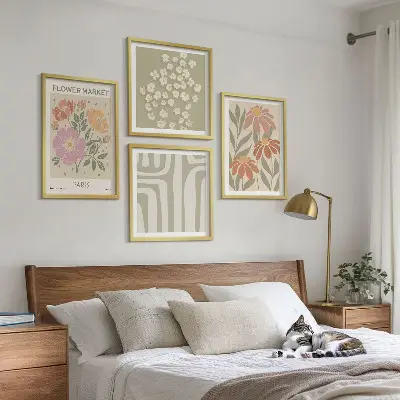 Polittico con cornice Motivi botanici stile minimalismo Parigi