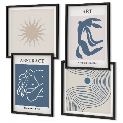 Composizione di 4 quadri Gli eleganti motivi astratti di Matisse