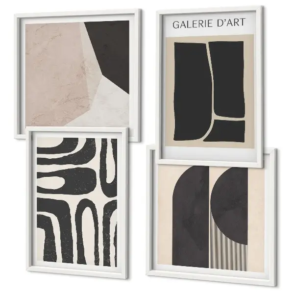 Poster astratti minimalisti composizione di 4 quadri