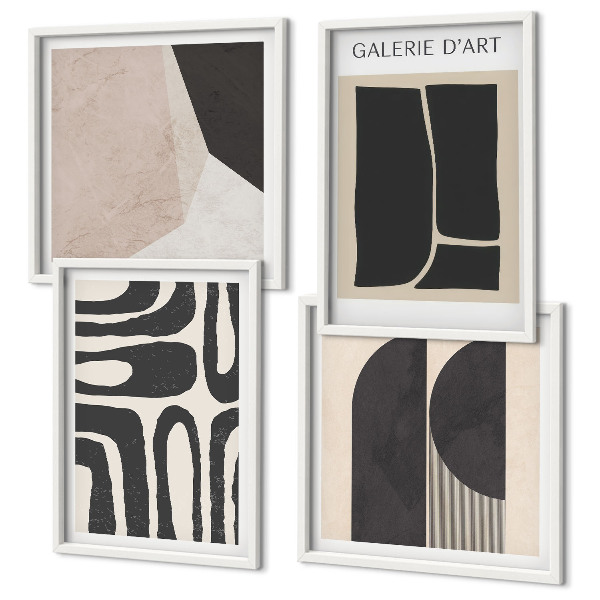 Composizione di 4 quadri Poster astratti minimalisti