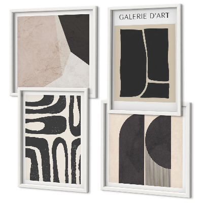 Composizione di 4 quadri Poster astratti minimalisti