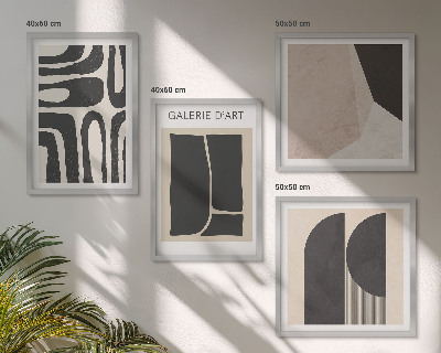 Composizione di 4 quadri Poster astratti minimalisti