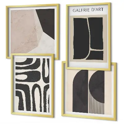 Poster astratti minimalisti composizione di 4 quadri