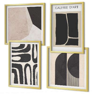 Composizione di 4 quadri Poster astratti minimalisti