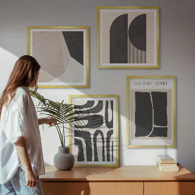Composizione di 4 quadri Poster astratti minimalisti