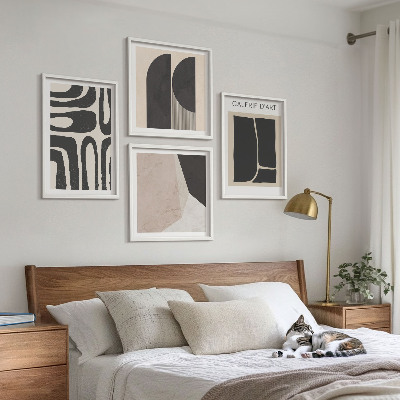 Composizione di 4 quadri Poster astratti minimalisti