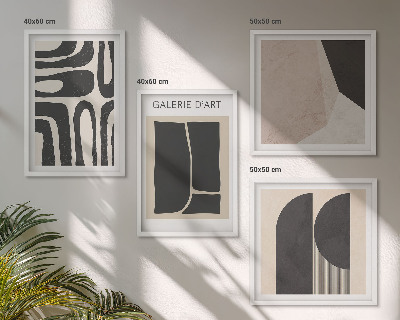 Composizione di 4 quadri Poster astratti minimalisti