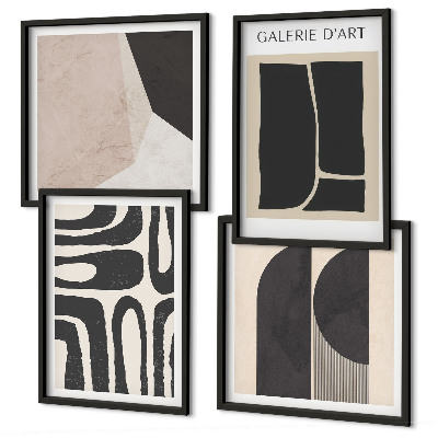Composizione di 4 quadri Poster astratti minimalisti