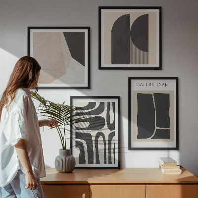 Composizione di 4 quadri Poster astratti minimalisti