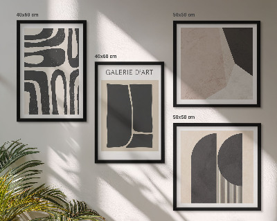 Composizione di 4 quadri Poster astratti minimalisti