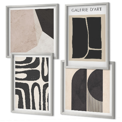 Composizione di 4 quadri Poster astratti minimalisti