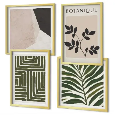 Composizioni botaniche boho polittico con cornice