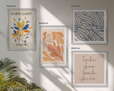 Composizione di 4 quadri Fiori moderni di cacao